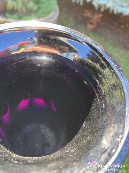 Móser purple elephant glass vase 21 cm.