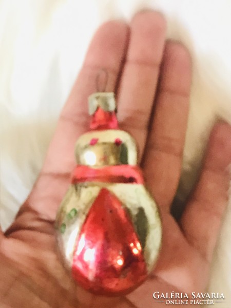 Retro  üveg karácsonyfadísz,figura