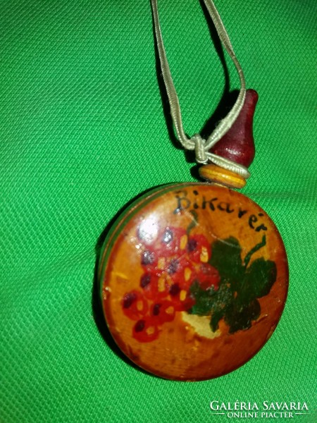 Old 1960s souvenir shop souvenir mouse mouse bull's blood painted wooden tiny water bottle according to the pictures