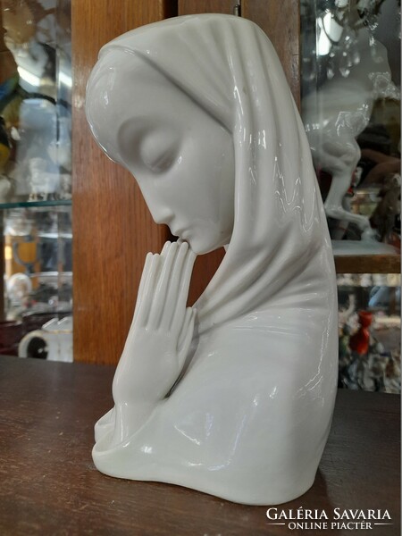 Rare large German, germany ilmenau metzler & ortloff madonna bust porcelain figure. 22 Cm.