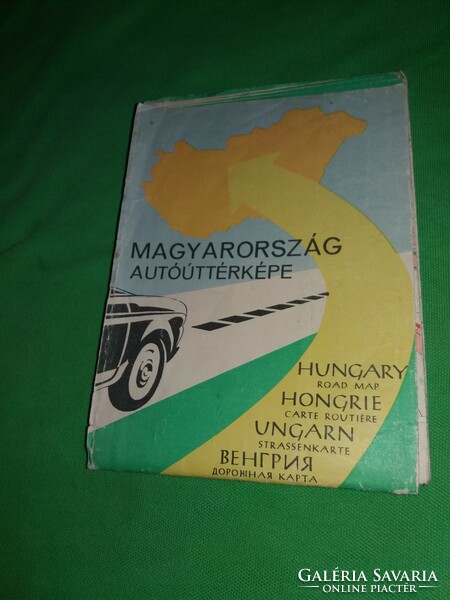 Fold-out car map of Hungary 100 x 70 cm according to the pictures of the old social real cartography company