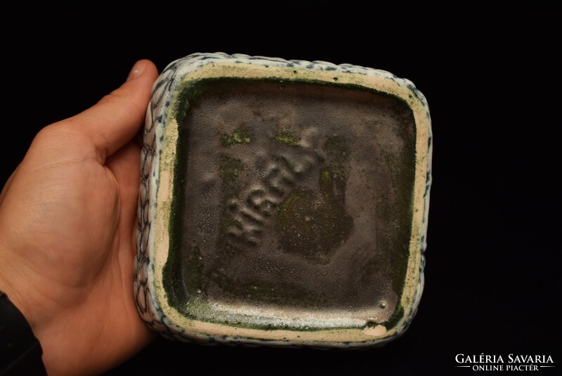 Mid century king ashtray / old ceramic ashtray / retro fat lava era