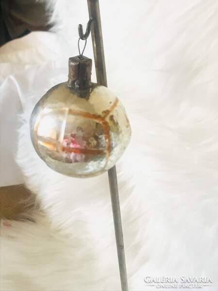Retro glass Christmas tree decoration, soccer ball, ball