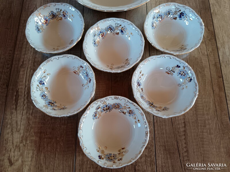Zsolnay compote / salad set with cornflower pattern