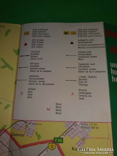 Old Áfor gas station Hungary car map with Budapest in very nice condition according to the pictures