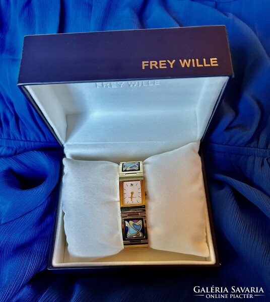 Original frey wille watch blue mucha collection freywille jewelry