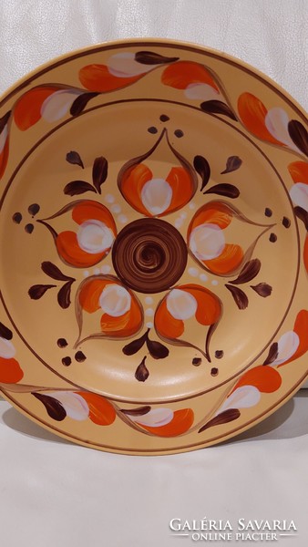 Folk ceramic painted wall bowl