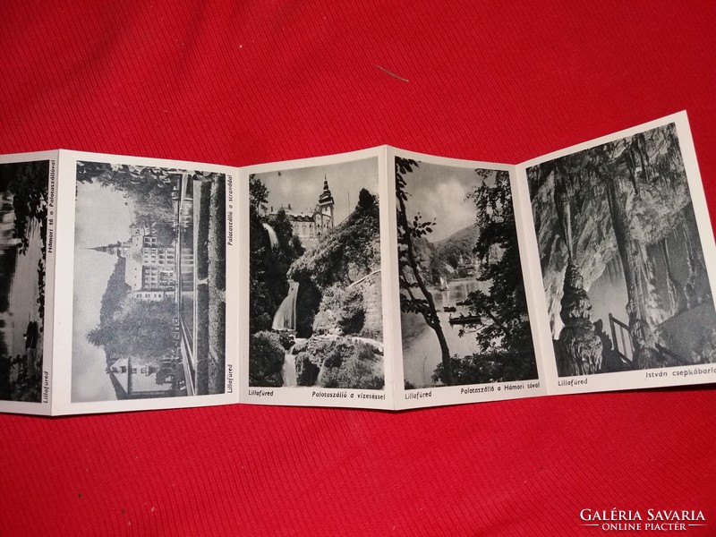 Régi LILLAFÜRED szétnyithatós leporello fotó sorozat utazási emlék a képek szerint