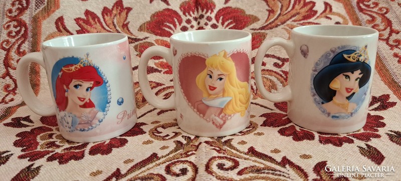 3db Disney hercegnős porcelán kávéc csécse (L4179)