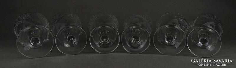 1P186 Elegáns talpas csiszoltüveg pohárkészlet 6 darab