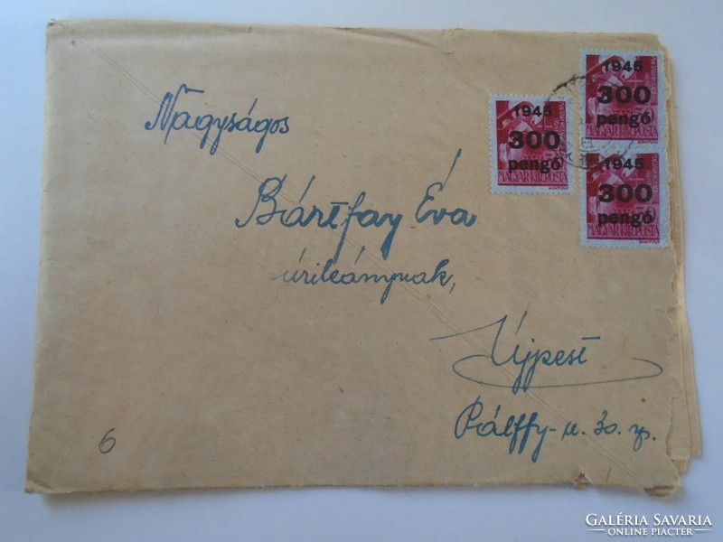 D199165 inflation letter - 1945 matraháza, István László Juhász - Bártfay - Újpest