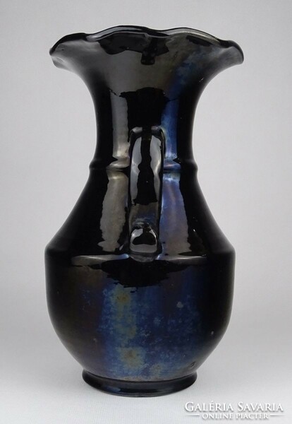 1P105 Antik jelzetlen mezőtúri kerámia váza 23.5 cm