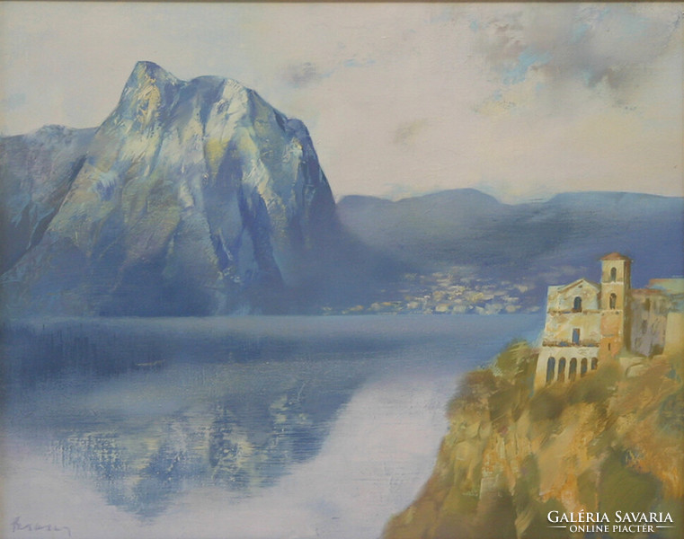 Emil Szekeres: Adriatic Gulf - with frame 52x62 cm - artwork: 40x50 cm - 2395/701
