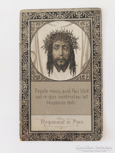 Antik mini szentkép 1895 Krisztus ábrázolás