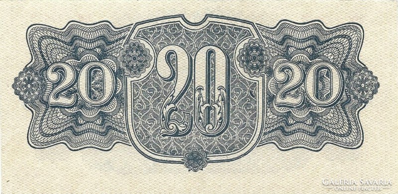 20 korun korona 1944 VH. Csehszlovákia 3. aUNC