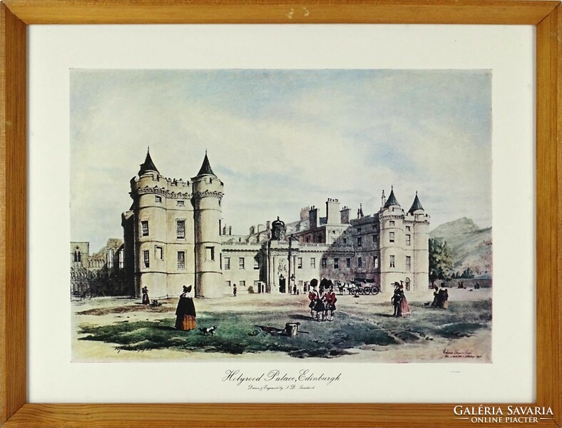 1P156 framed holyrood palace edinburgh 24 x 31.5 Cm