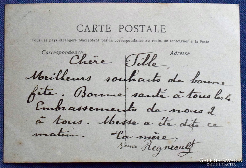 Antik üdvözlő fotó képeslap  -   hölgy rózsával