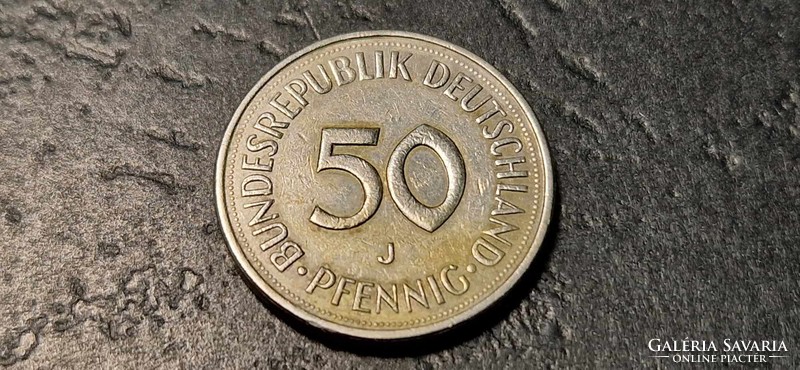 Germany 50 pfennig, 1977, mintmark 
