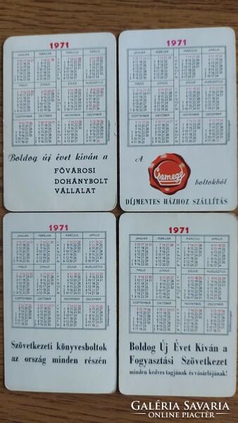 Card calendars 1971