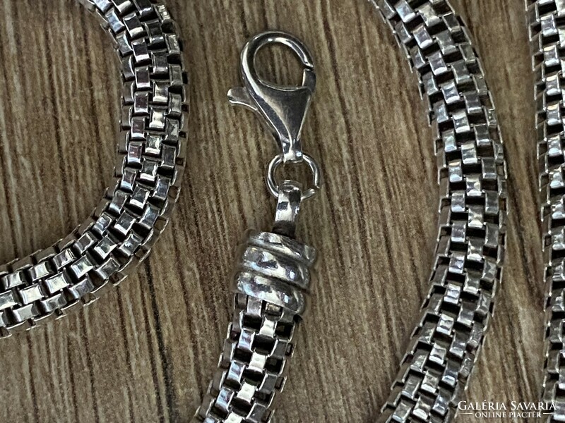 Showy, flawless, marked silver (Italian) set: chain and bracelet
