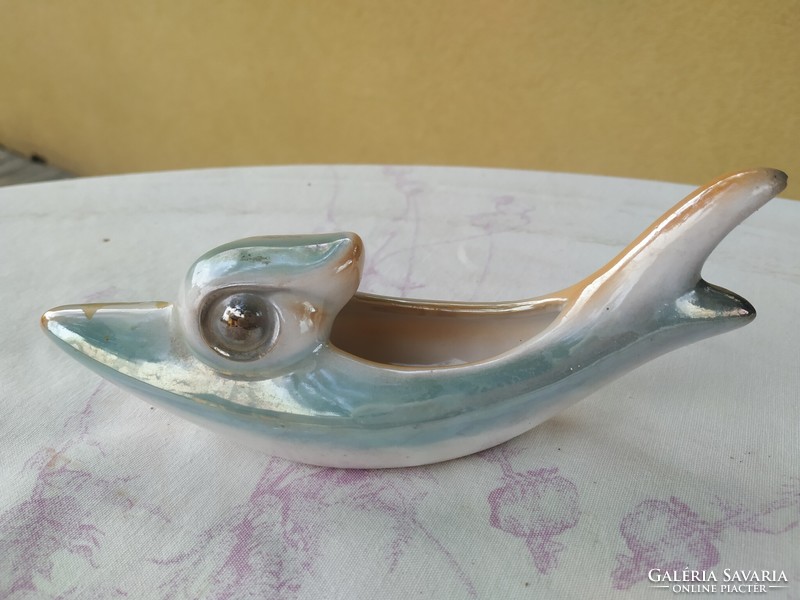 Retro applied art fish-shaped basket, ornament for sale! Glazed chandelier