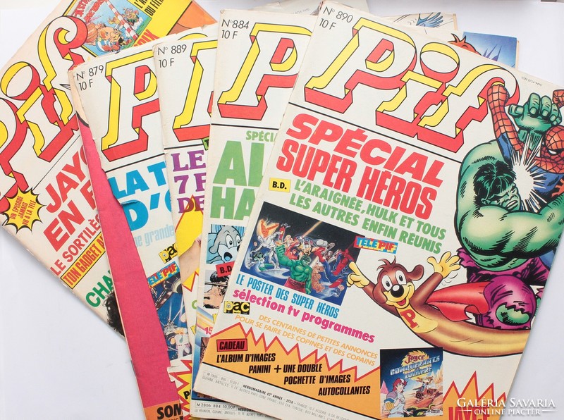 PIF Magazin 5 db, francia nyelvű retró! - 1980-as évek benne Hulk és Pókember