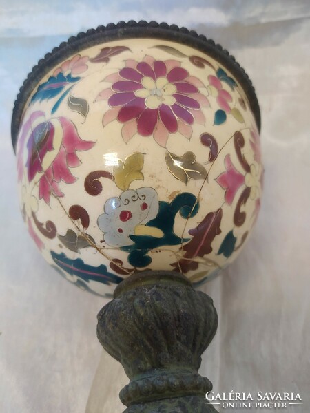 Antik Zsolnay porcelán lámpatest