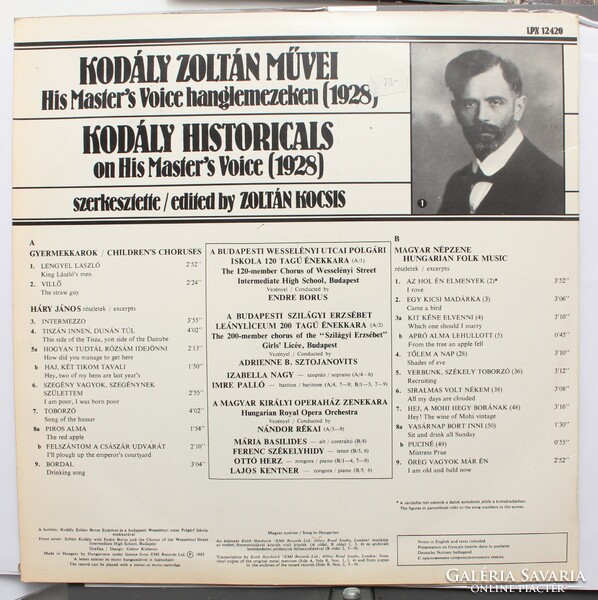 Sheet music, folk songs, fun 5 pieces, Zoltán Kodály, betli duo vinyl record lp