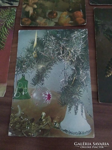Retro Christmas card, 6 pcs. Also, used