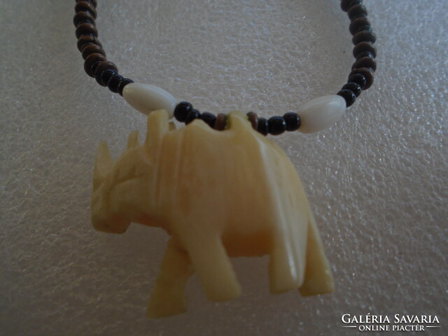 Brutally serious necklace carved from bone lion's horn, approx. 30 grams, very massive chain