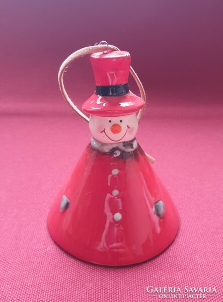 Karácsonyi porcelán hóember alakú csengő harang