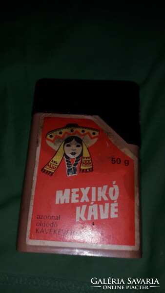 Régi 1970-s évek MEXIKÓ INSTANT - plasztik kávé doboz 50 g - ZAMAT KÁVÉ KEKSZGYÁR a képek szerint