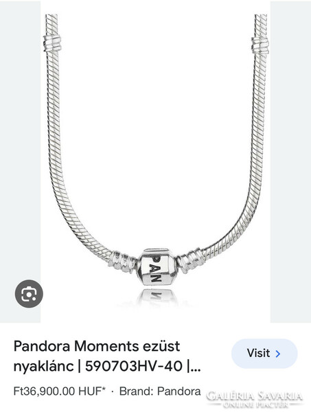 Original pandora moments barrel lock silver necklace - 46 cm