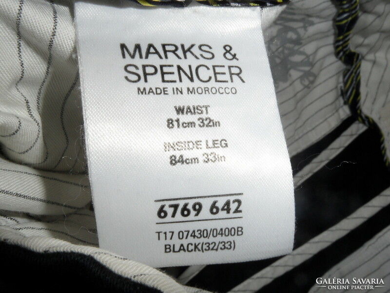 MARKS & SPENCER fekete férfi nadrág ( 32/33-as )
