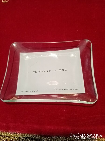 Rarity: it was once a French business card !! Ashtray / ashtray --- glass