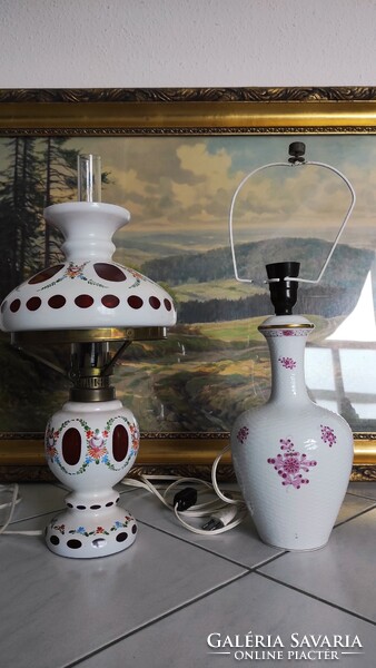 Gold-plated porcelain lamp with Apponyi pattern from Herend