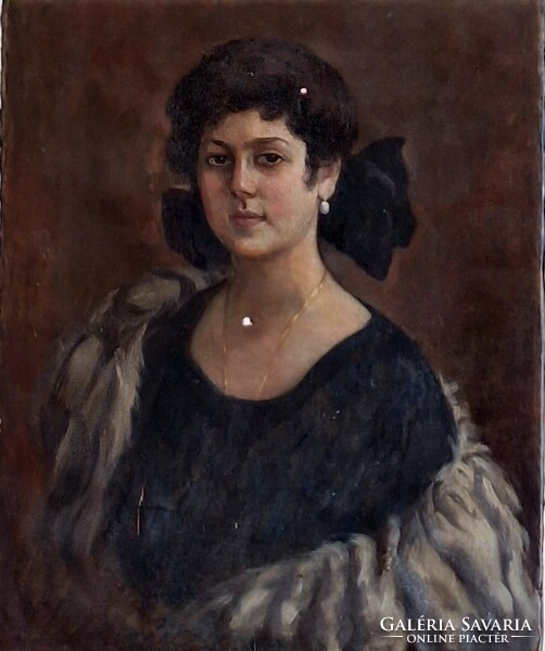 Ferenc Ács (1876-1949) - portrait of a young lady, 1918