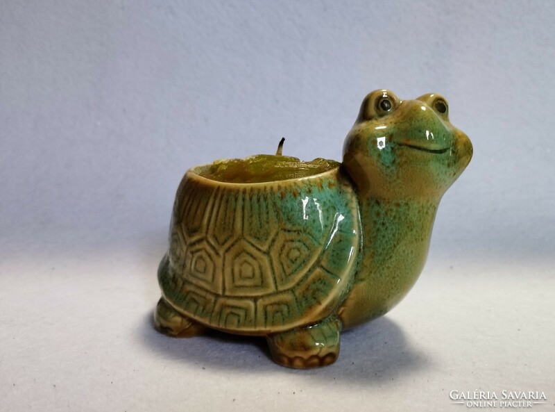 Ceramic turtle candle holder
