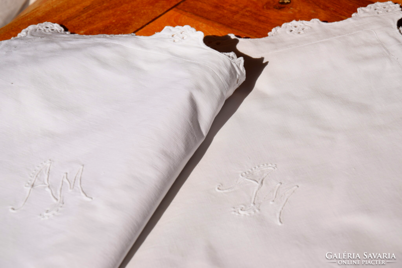 Madeira embroidered pillowcase pair am monogram bed linen pillowcase 87 x 70