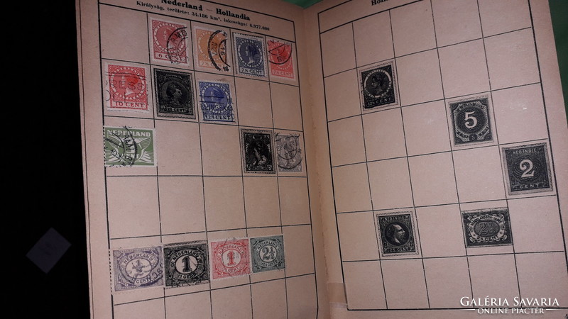 Antik Tolnai bélyegalbum kezdő bélyeggyűjtők használatára könyv, SOK BÉLYEGGEL  képek szerint