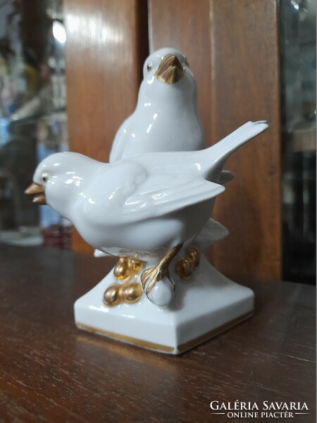 Alt German, Germany tettau 1920-1937, art deco bird couple figural porcelain. 11.5 Cm.