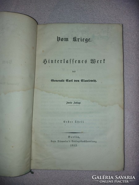 Carl von clausewitz - vom kriege i-ii (1853)–original
