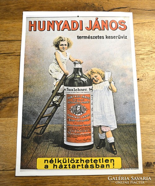 János Hunyadi bitter water retro early 20th century advertising poster late 1970s reprint print poster