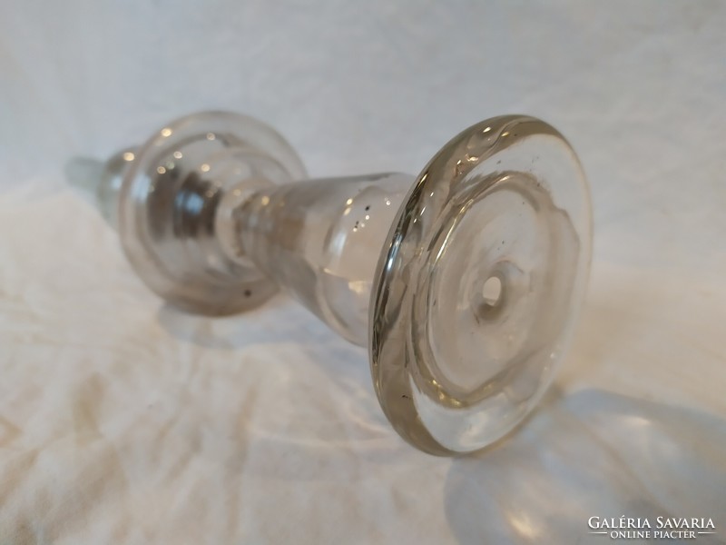 Régi fújt üveg asztali petróleum lámpa