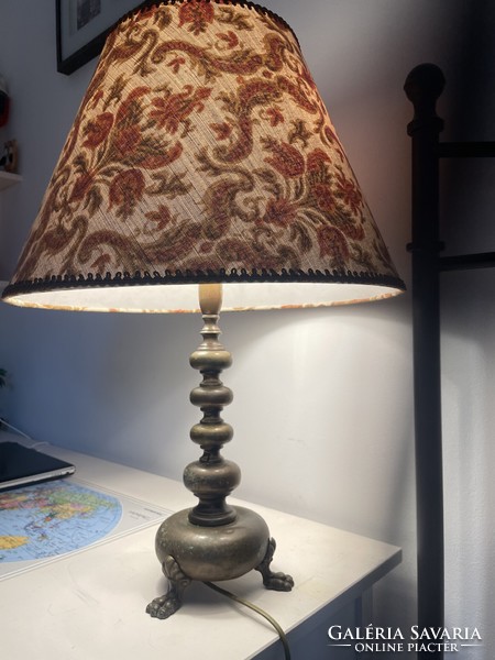 Antik francia oroszlánlábas réz lámpa