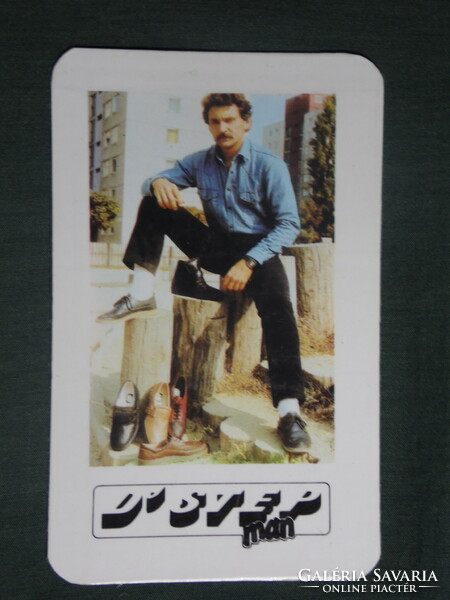 Card calendar, Debrecen shoe factory, male model, 1986