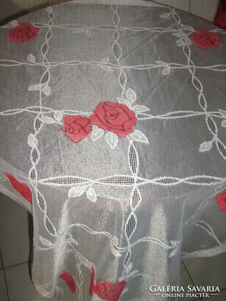 Gyönyörű vintage rózsás vitrázs függöny
