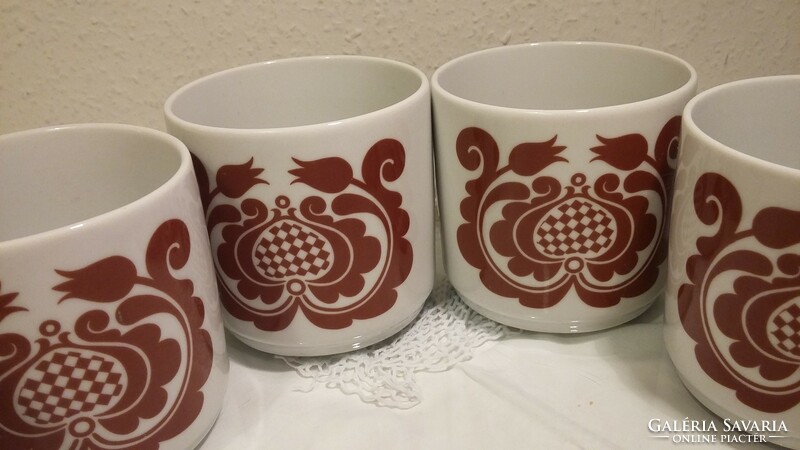 Alföldi porcelain tulip, Hungarian mug set 6 pieces together