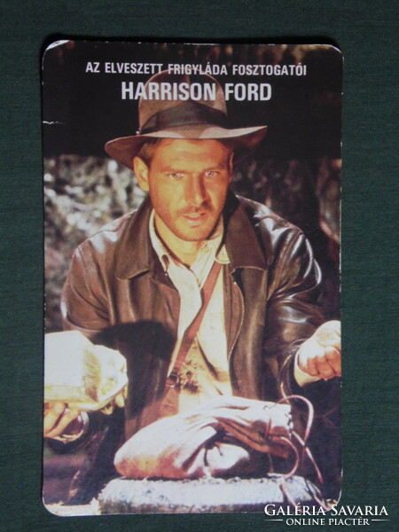 Card calendar, Mokép cinema, Harrison Ford, Raiders of the Lost Ark, 1986