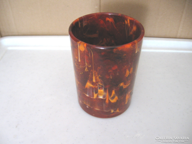 Retro marble, amber effect plastic cup w . Germany